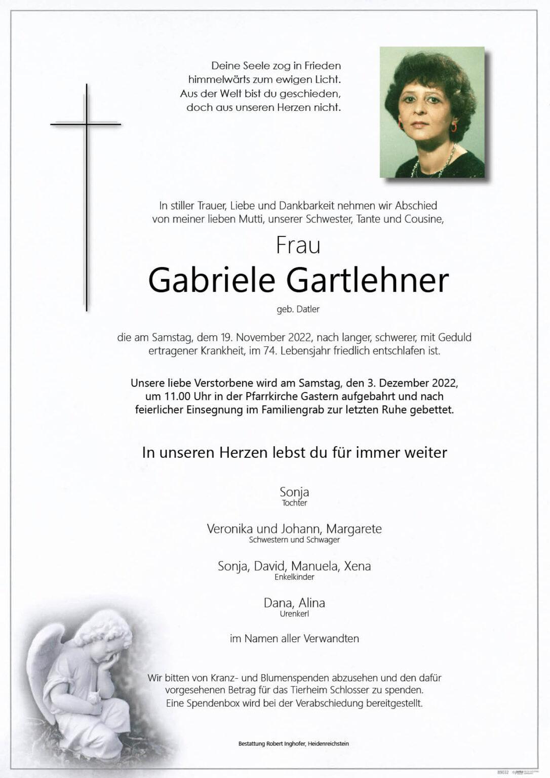 Gabriele Gartlehner - Bestattung Inghofer