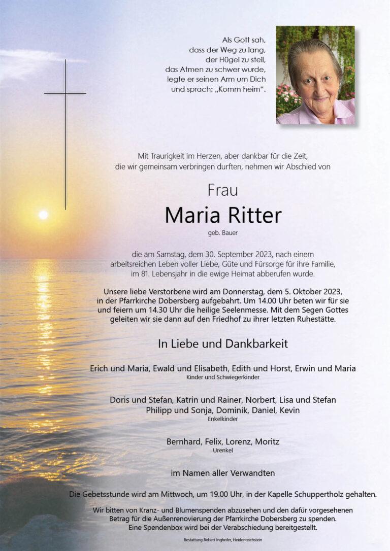 Maria Ritter Florida Maria Ritter - Bestattung Inghofer